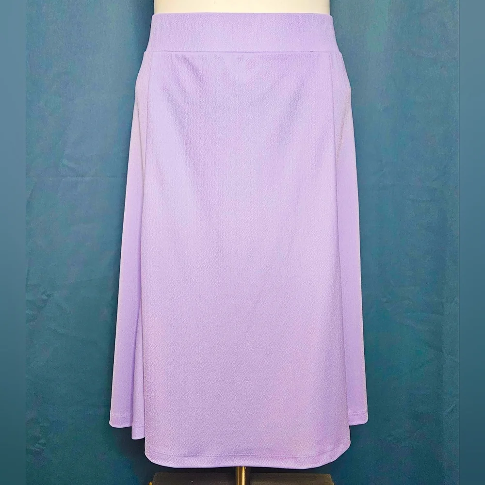 Isaac Mizrahi LIVE! Lavender A-Line  Career Skirt Stretch Ponte‎ Knit Size L